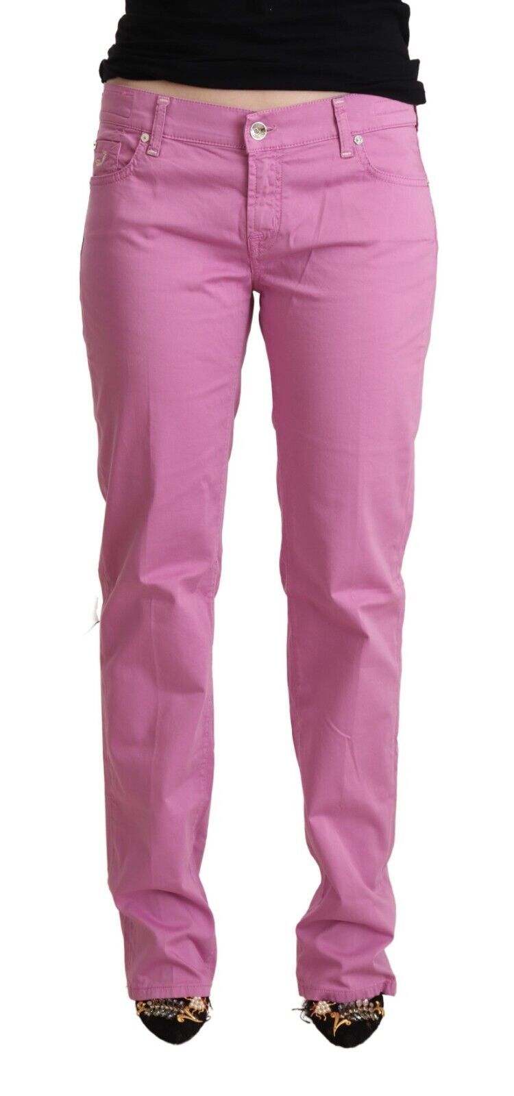 Jacob Cohen Pink Cotton Low Waist Denim Tapered Jeans - Fizigo
