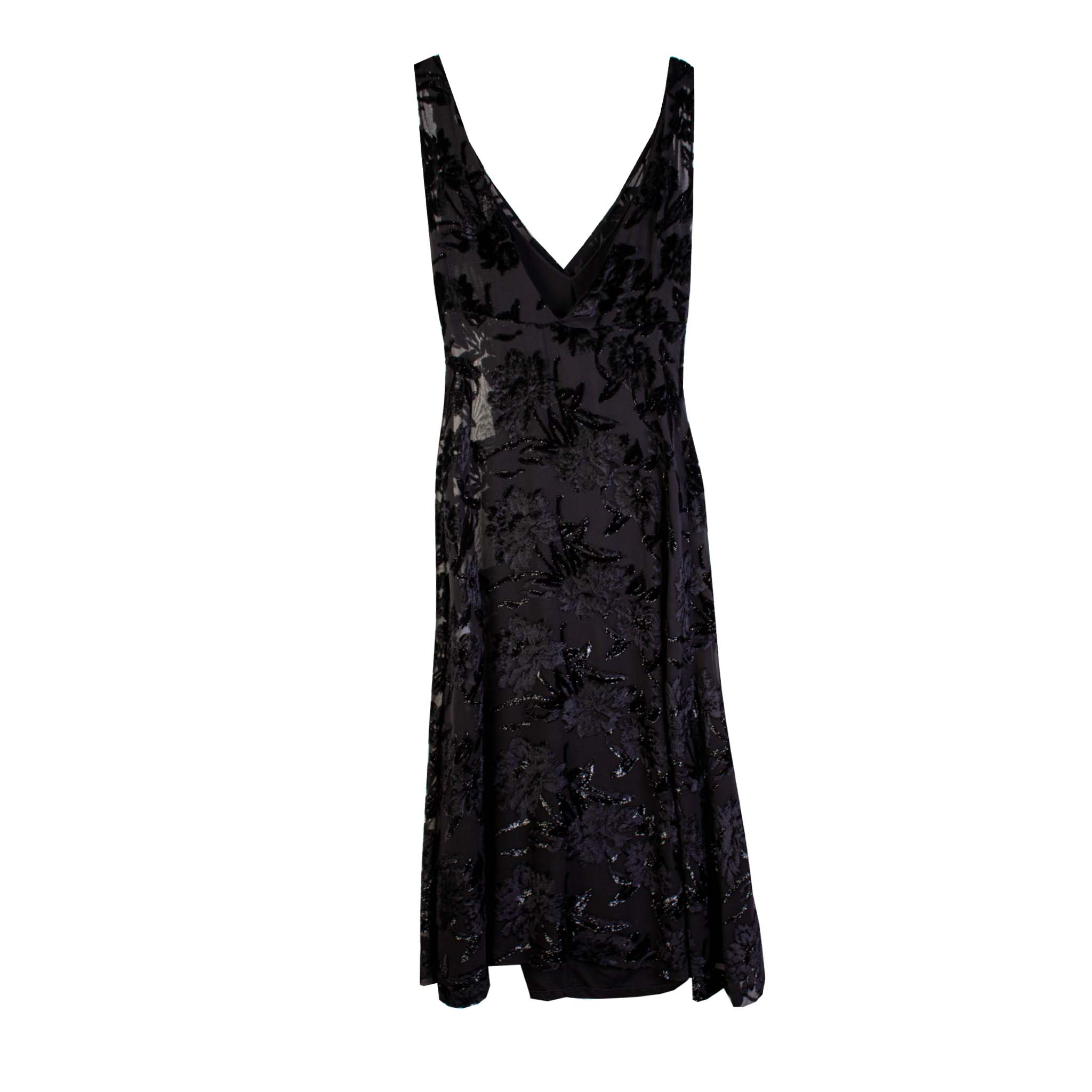 Lardini Black Long Embellished Dress with petticoat - Fizigo