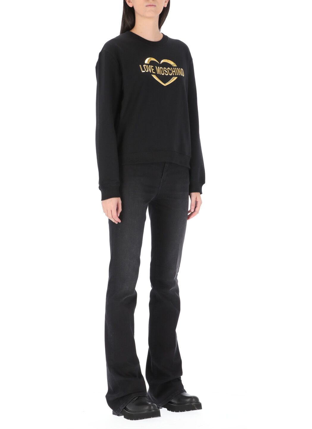 Love Moschino Black Cotton Sweater - Fizigo