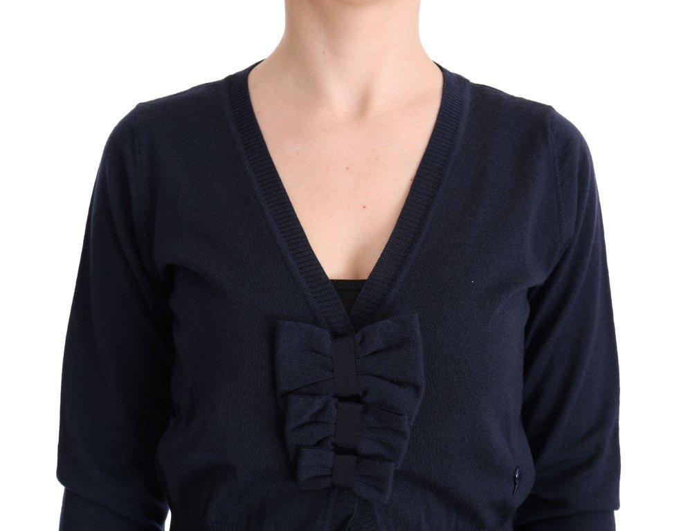 MARGHI LO' Blue Wool Blouse Sweater - Fizigo