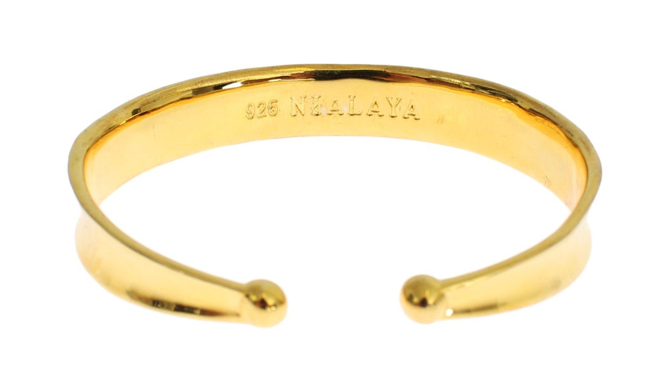 Nialaya CZ Gold Sterling 925 Silver Bangle Bracelet - Fizigo