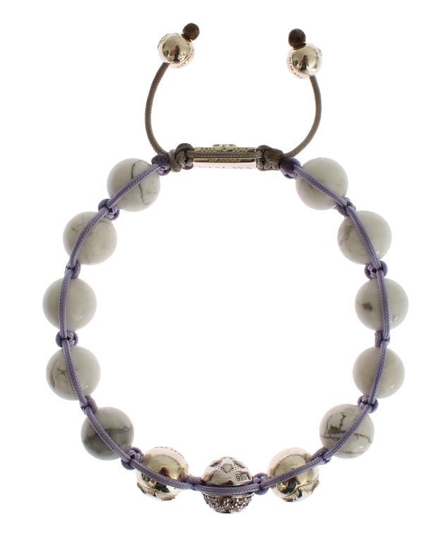 Nialaya Purple CZ Howlite 925 Silver Bracelet - Fizigo