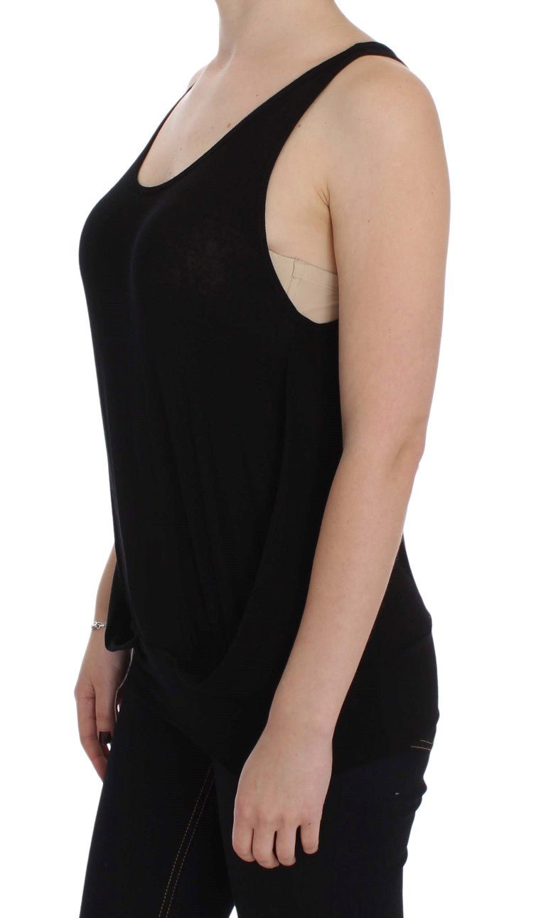 PLEIN SUD Black Stretch Sleeveless Blouse - Fizigo