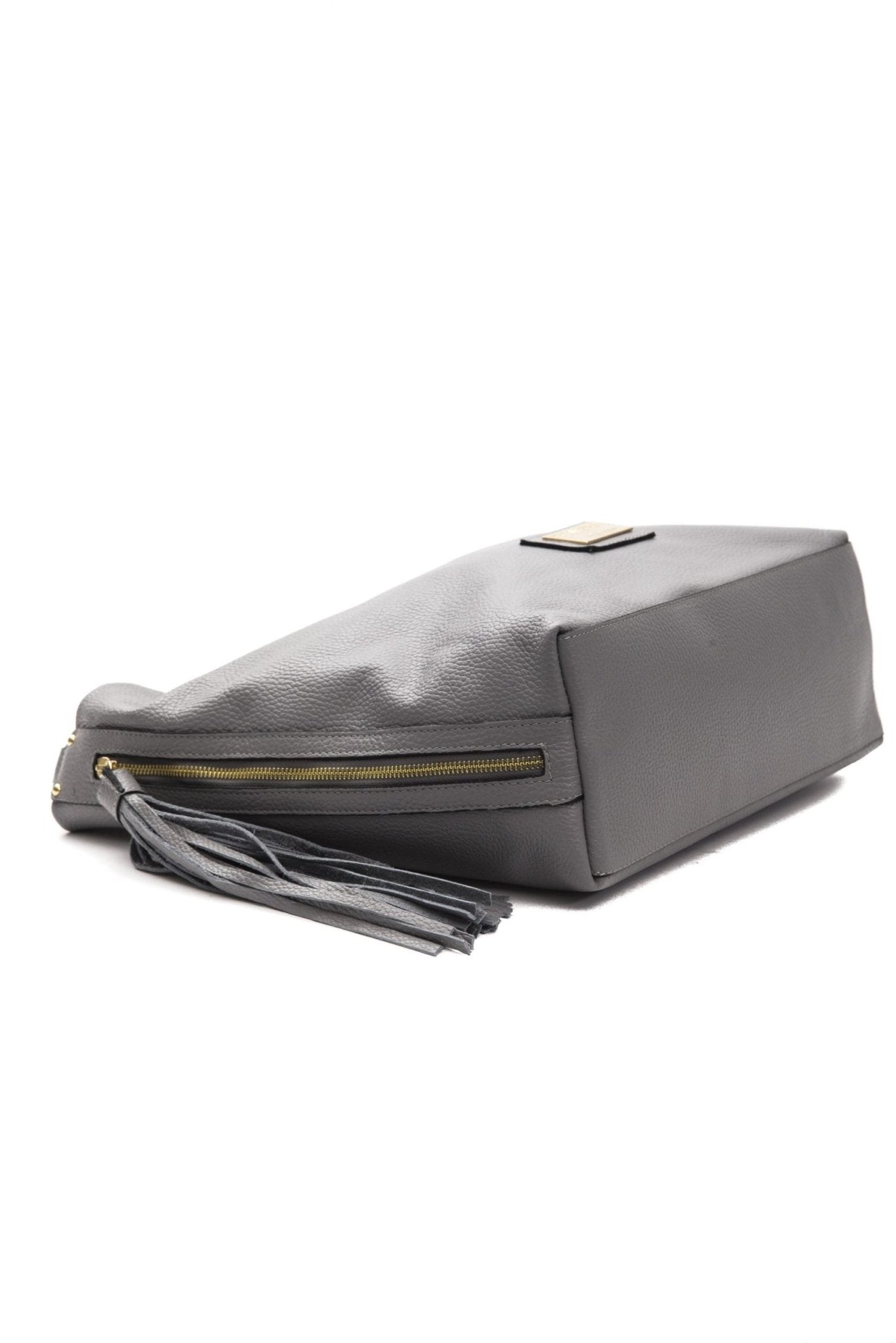 Pompei Donatella Gray Leather Shoulder Bag - Fizigo