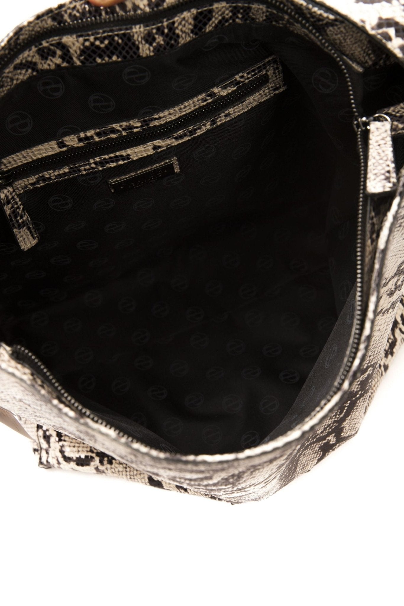 Pompei Donatella Gray Leather Shoulder Bag - Fizigo