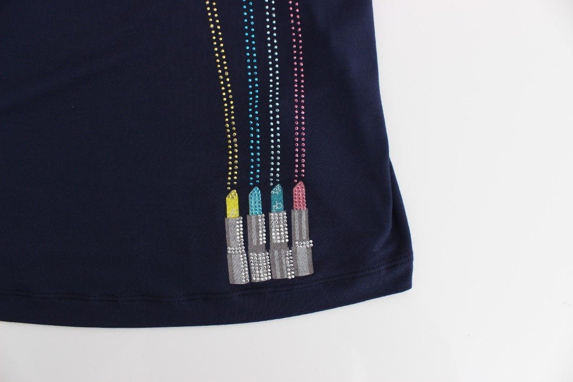 Roccobarocco Blue embellished sheath dress - Fizigo