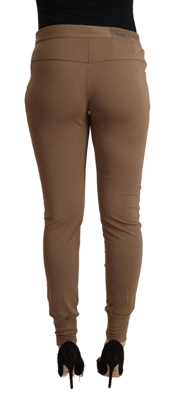 Scervino Street Brown Viscose Mid Waist Slim Tapered Pants - Fizigo