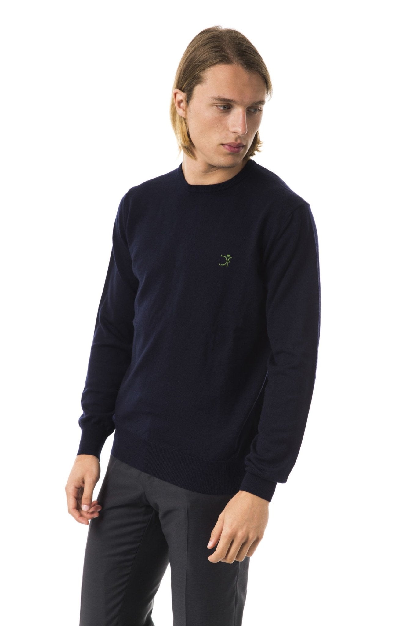 Uominitaliani Blue Merino Wool Sweater - Fizigo