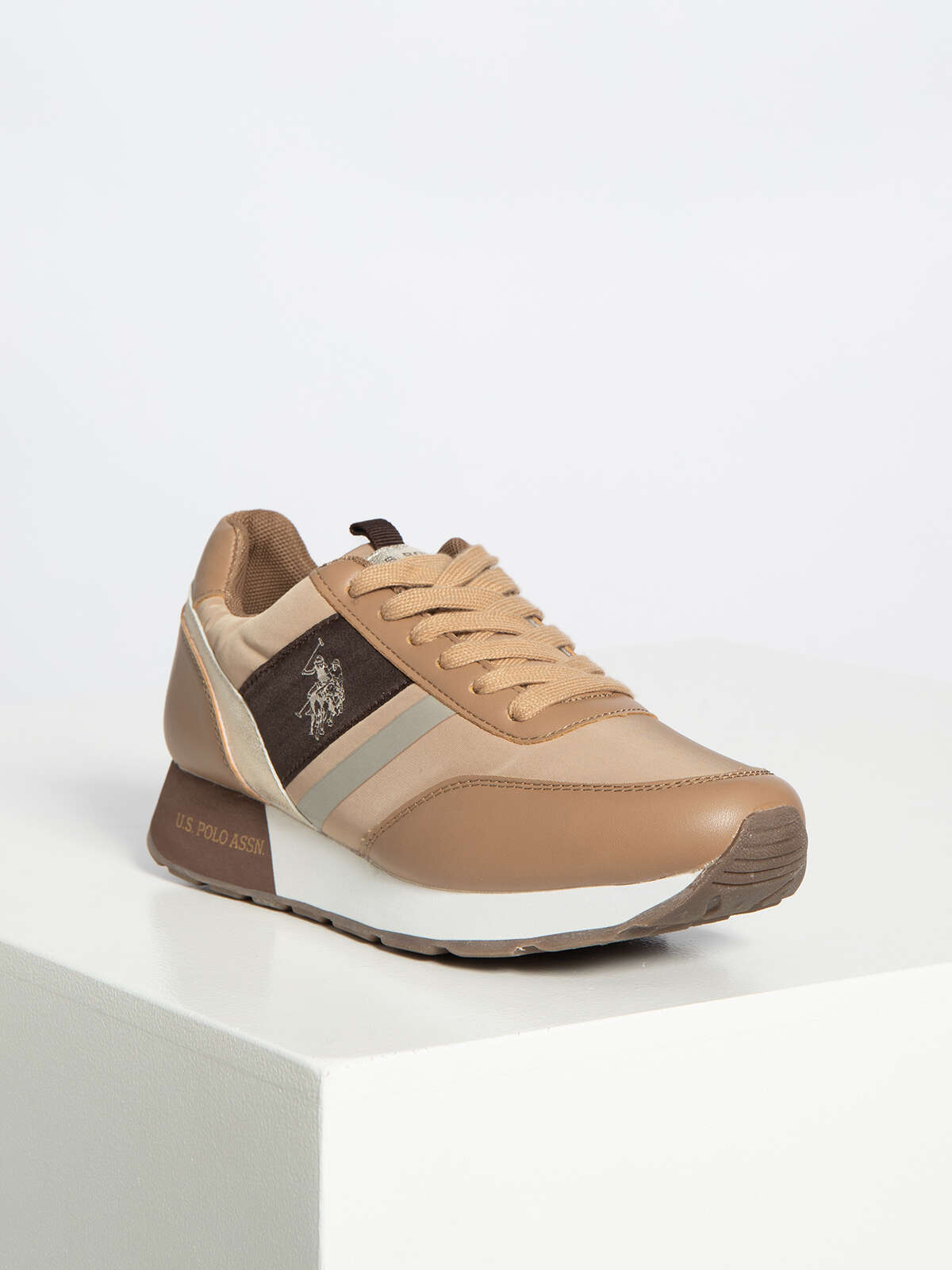 U.S. POLO ASSN. Beige Eco Fabric Sneaker - Fizigo