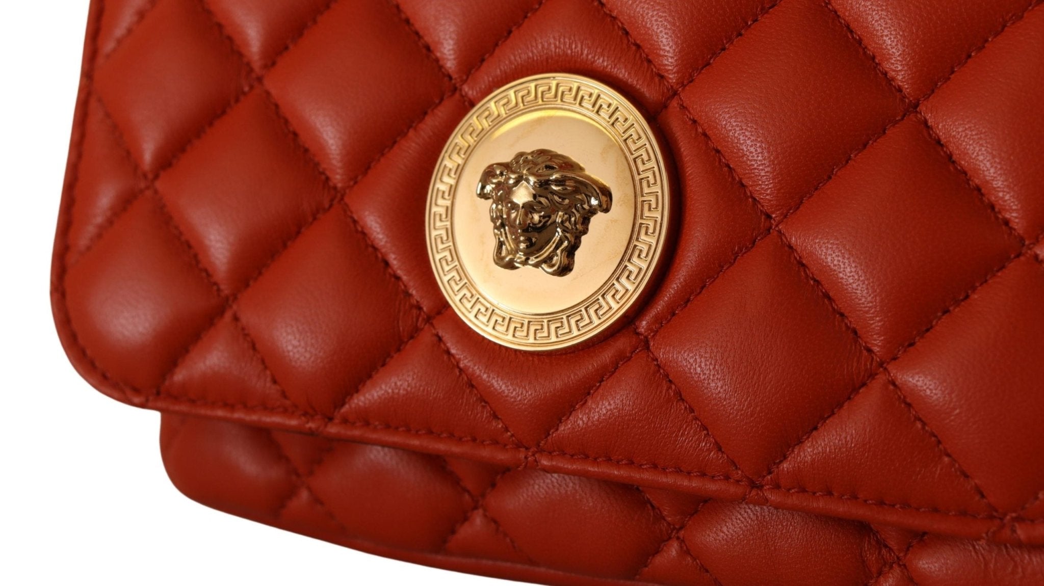 Versace Red Nappa Leather Medusa Small Crossbody Bag - Fizigo